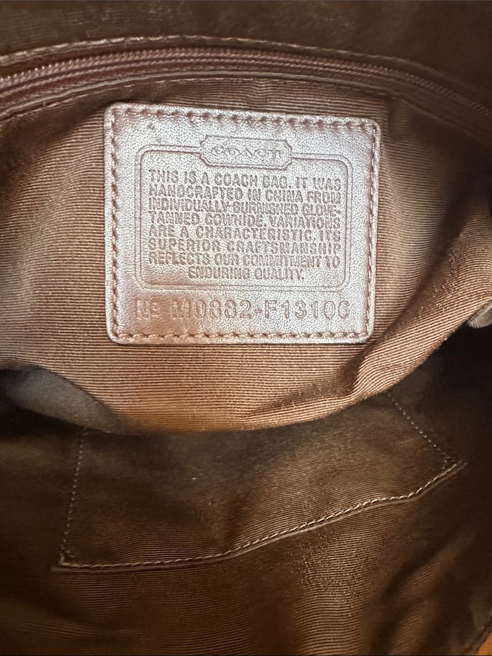 Coach F13100 Leather Hobo Shoulder Bag - Picture 9 of 16